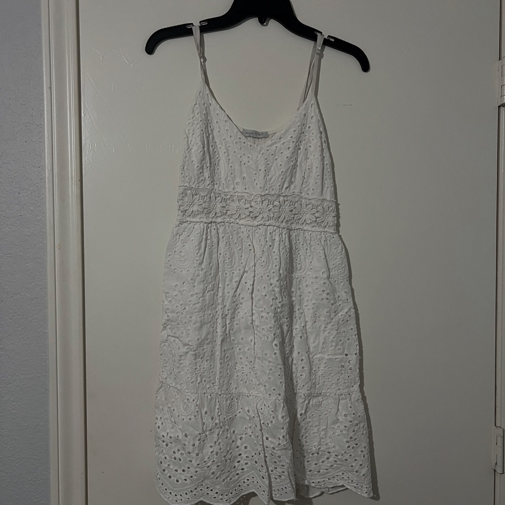 Elegant White Eyelet Dress